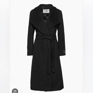 Aritzia Babaton Montage Black Wool Coat with belt